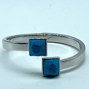 NEW Real Simple fashion silver and turquoise adjustable bracelet